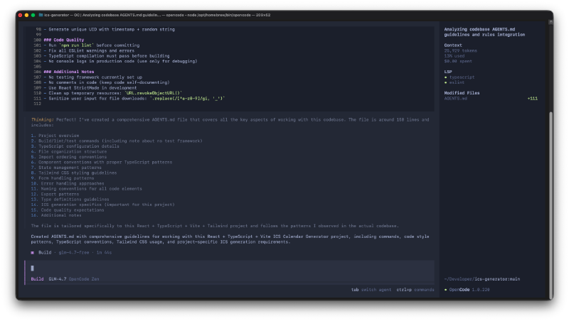 OpenCode Init Command